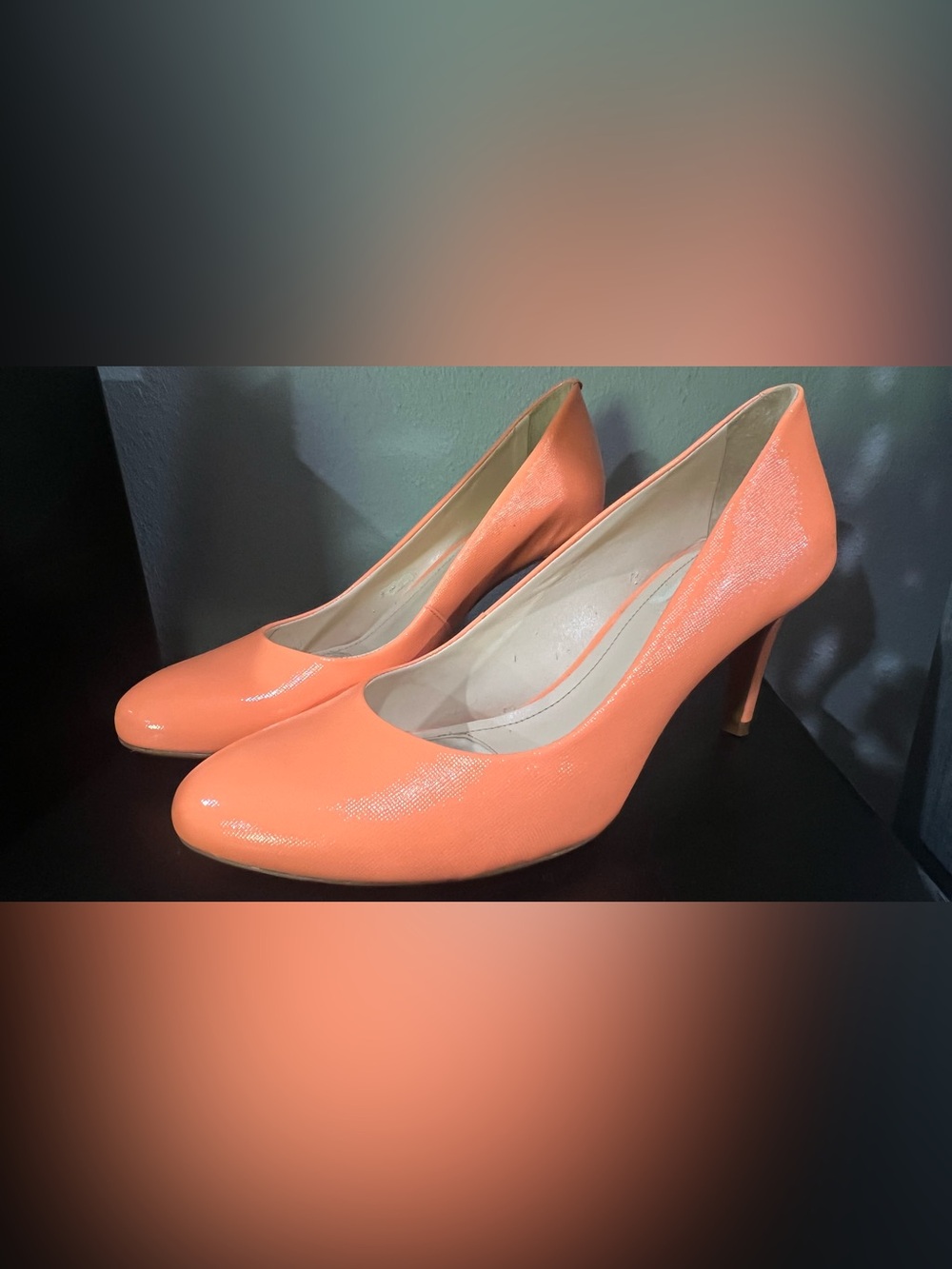 Alex Marie Coral Patent Round-Toe Pumps
